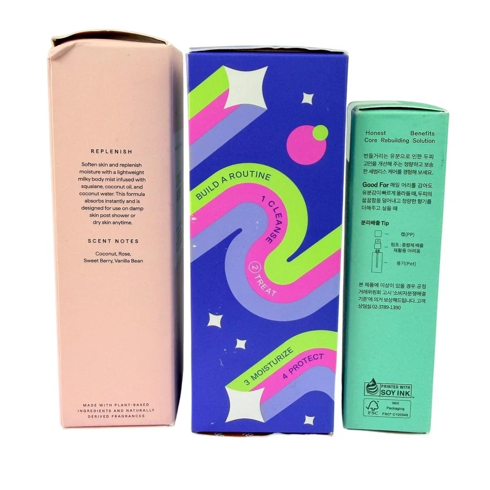 3pc Beauty Bundle Bubble Cosmic Silk Toner Herbivore Coco Rose Narka Hair Mist